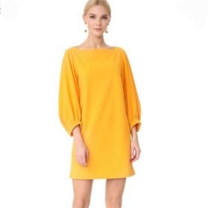 Tibi Gold Crepe Boatneck Dress
